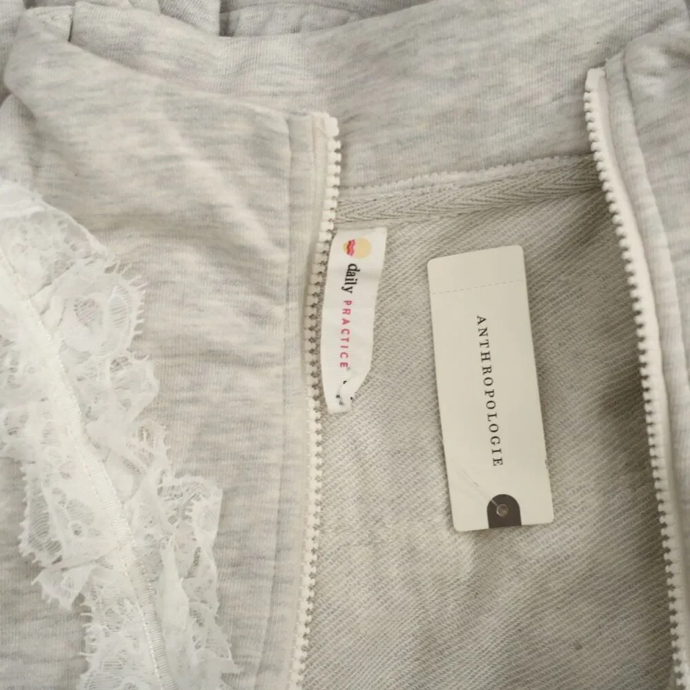 Daily Practice by Anthropologie Curveball Knit Jacket Women's Top Ivory S 288874
